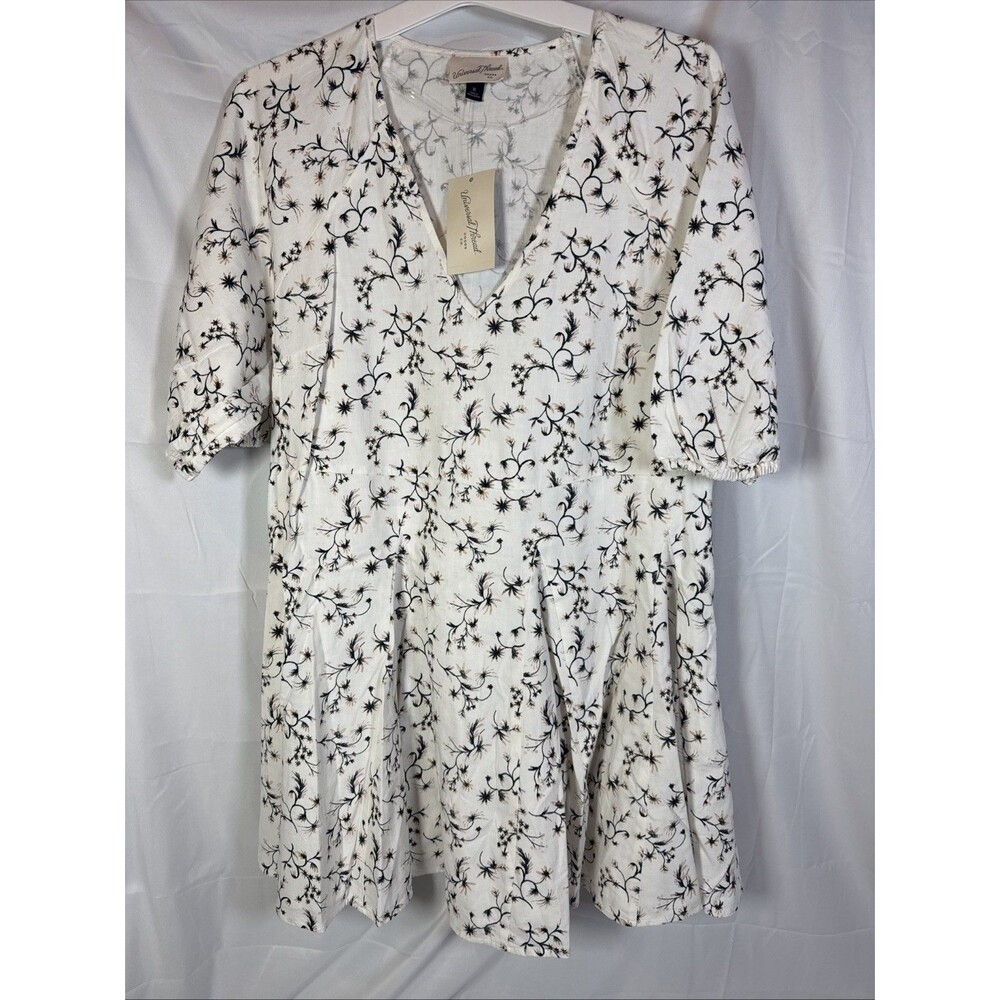 Universal Threads Women's Bell Elbow Sleeve Mini A-Line Dress XL White Florals